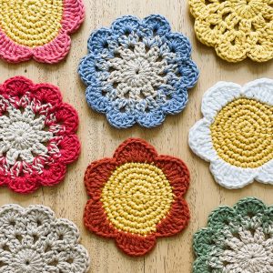 Atelier Crochet - Sous-verre Fleuri